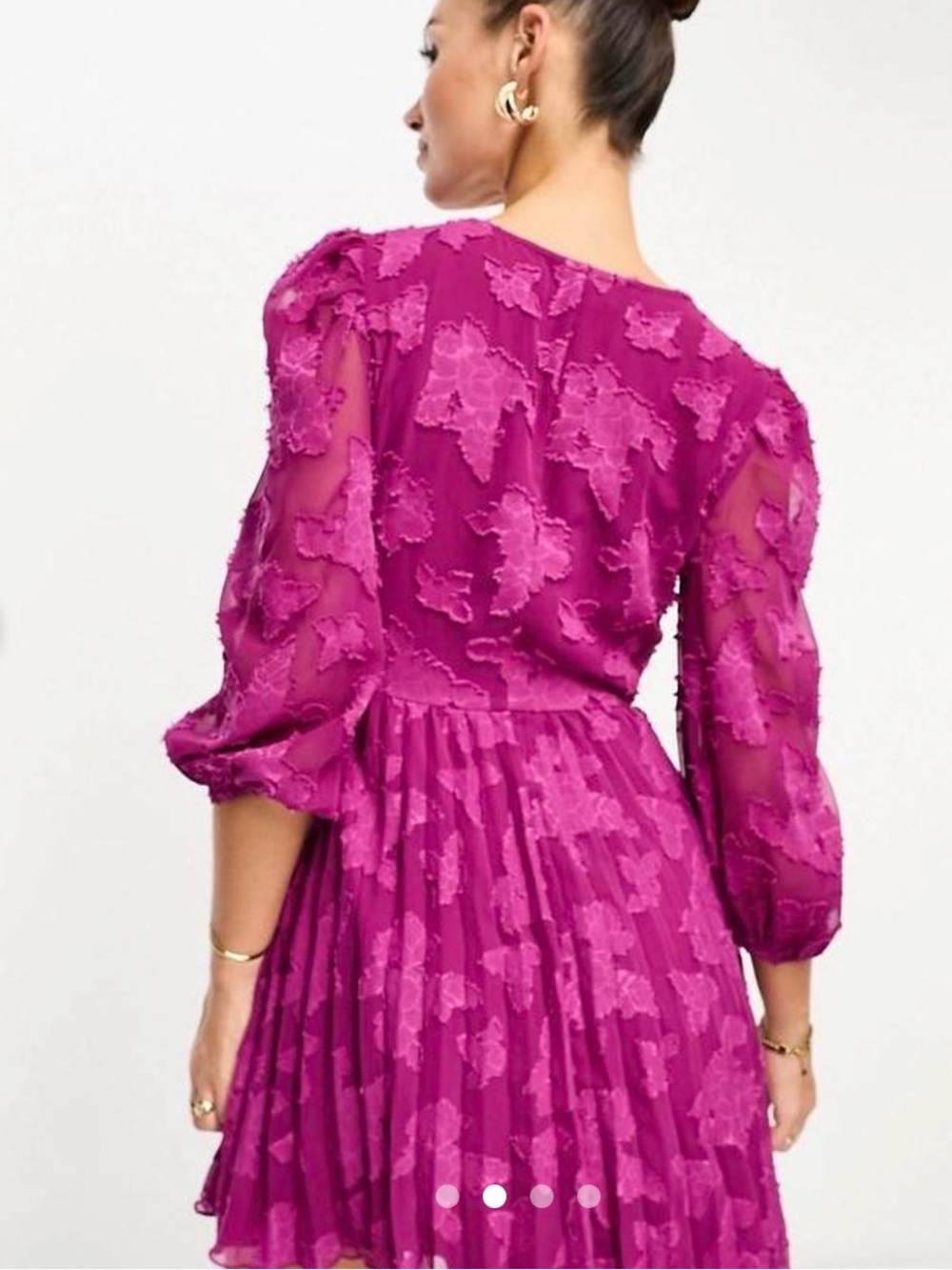 ASOS Fuchsia Textured Button-Front Dress - Picture 7 of 11
